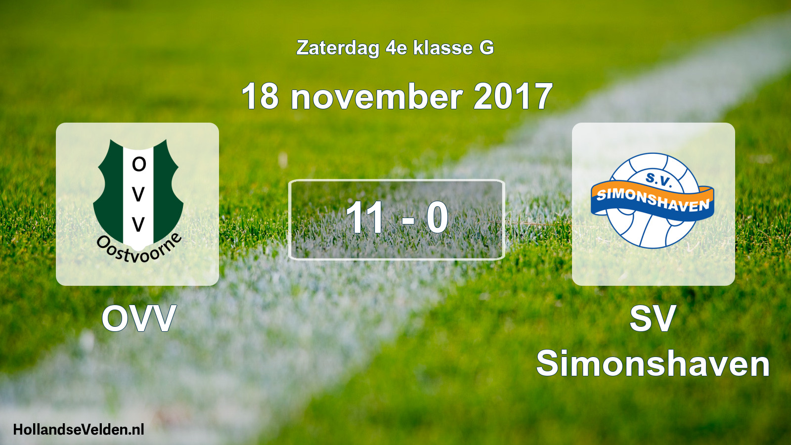 Total number of matches played: OVV - SV Simonshaven 11 - 0 (18 November 2017)