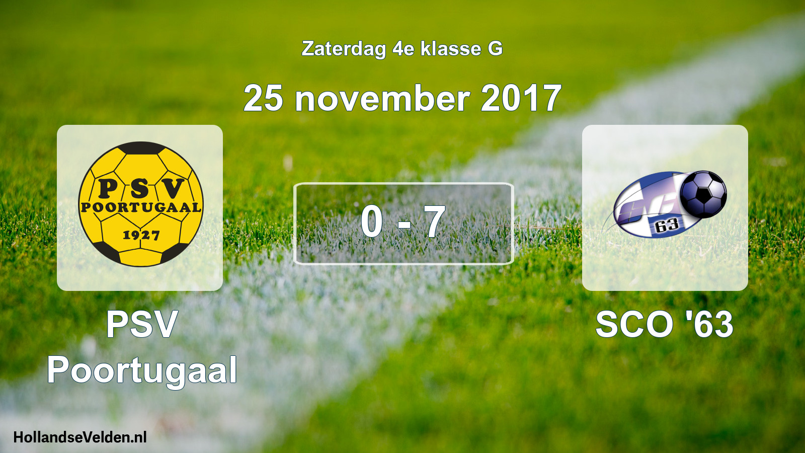 Total number of matches played: PSV Poortugaal - SCO '63 0 - 7 (25 November 2017)