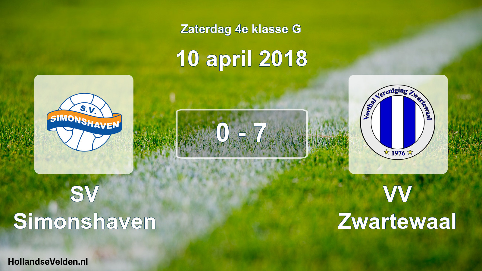 Total number of matches played: SV Simonshaven - VV Zwartewaal 0 - 7 (10 April 2018)
