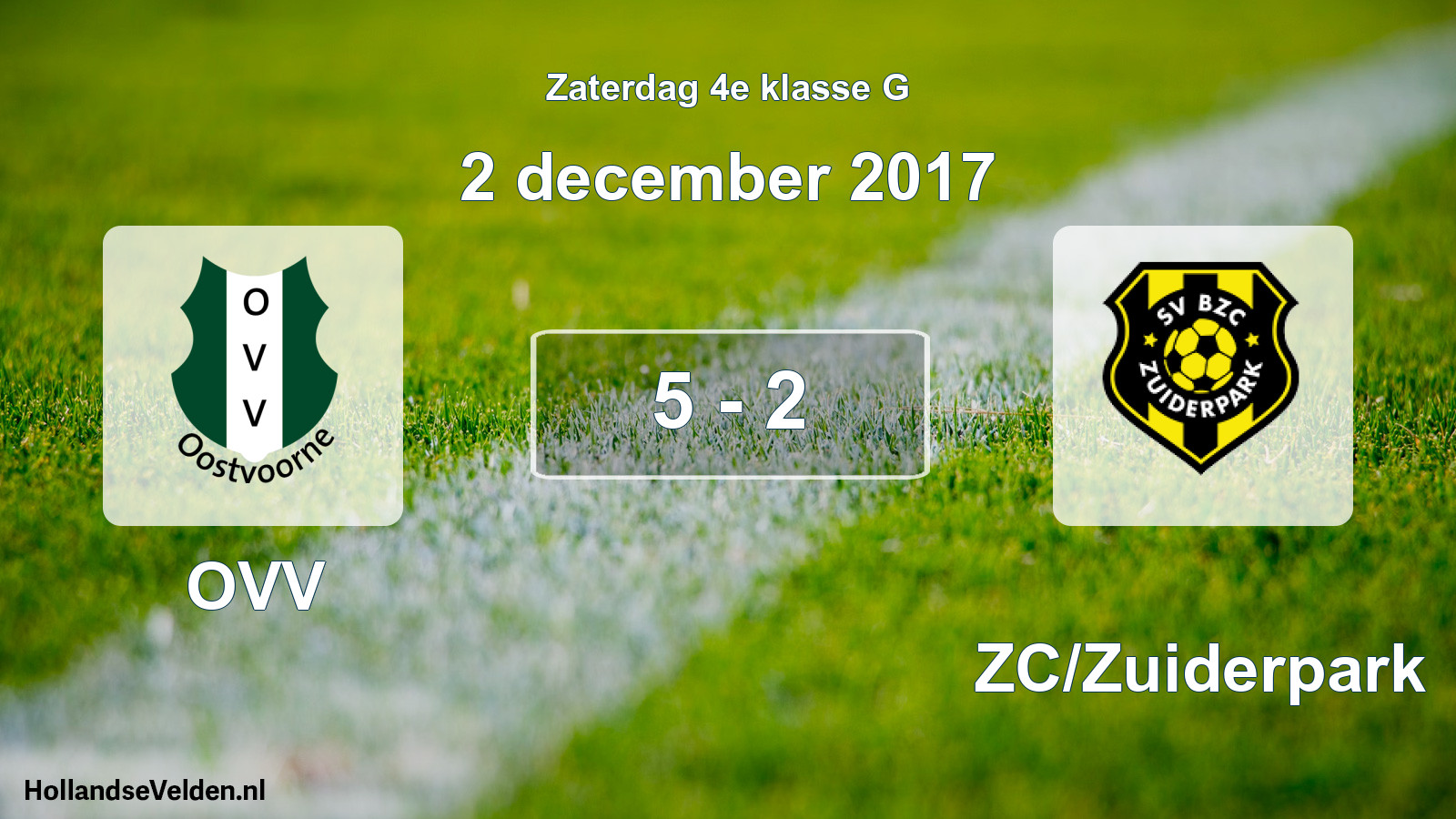 Total number of matches played: OVV - BZC/Zuiderpark 5 - 2 (2 December 2017)