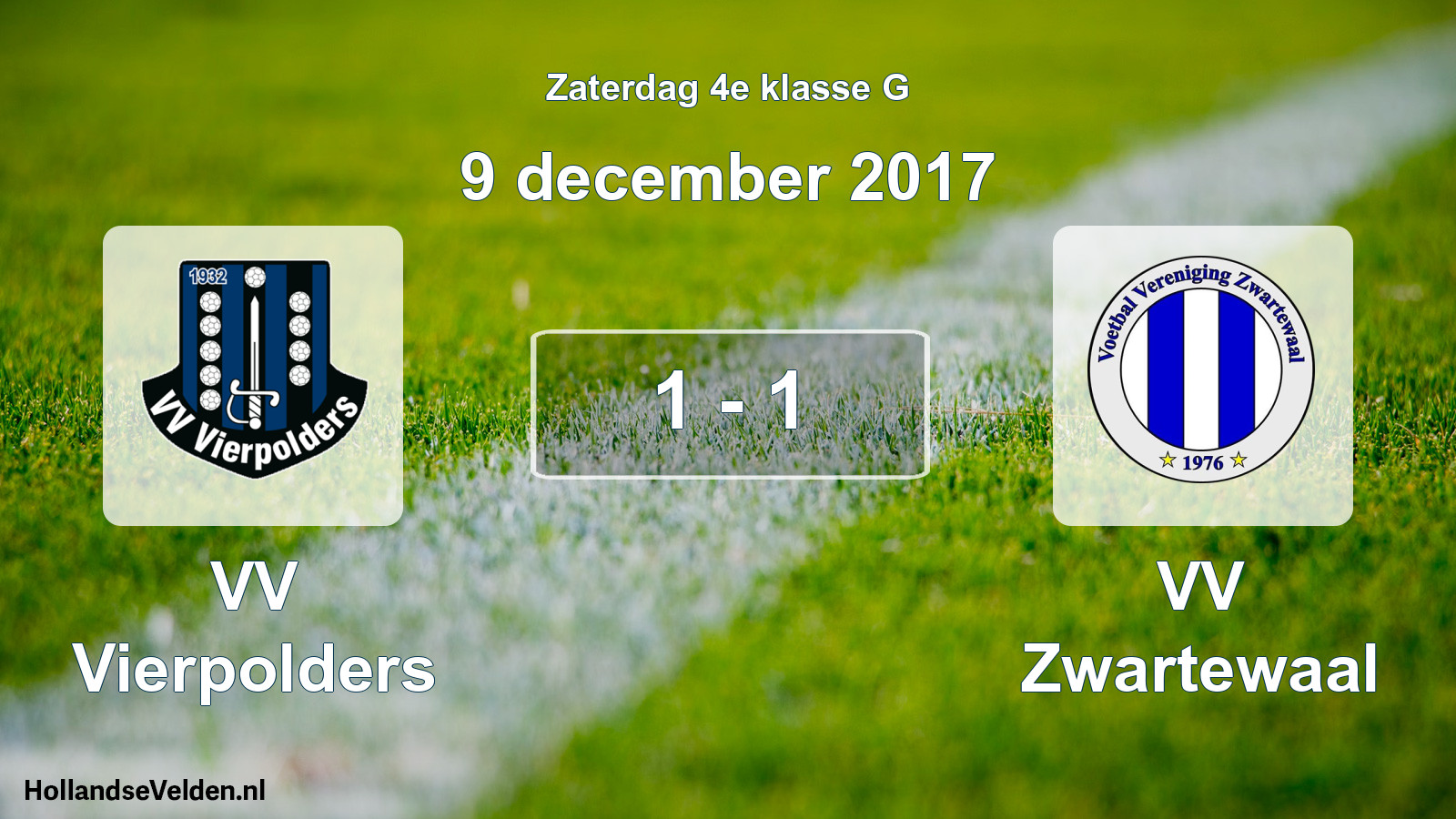 Total number of matches played: VV Vierpolders - VV Zwartewaal 1 - 1 (9 December 2017)