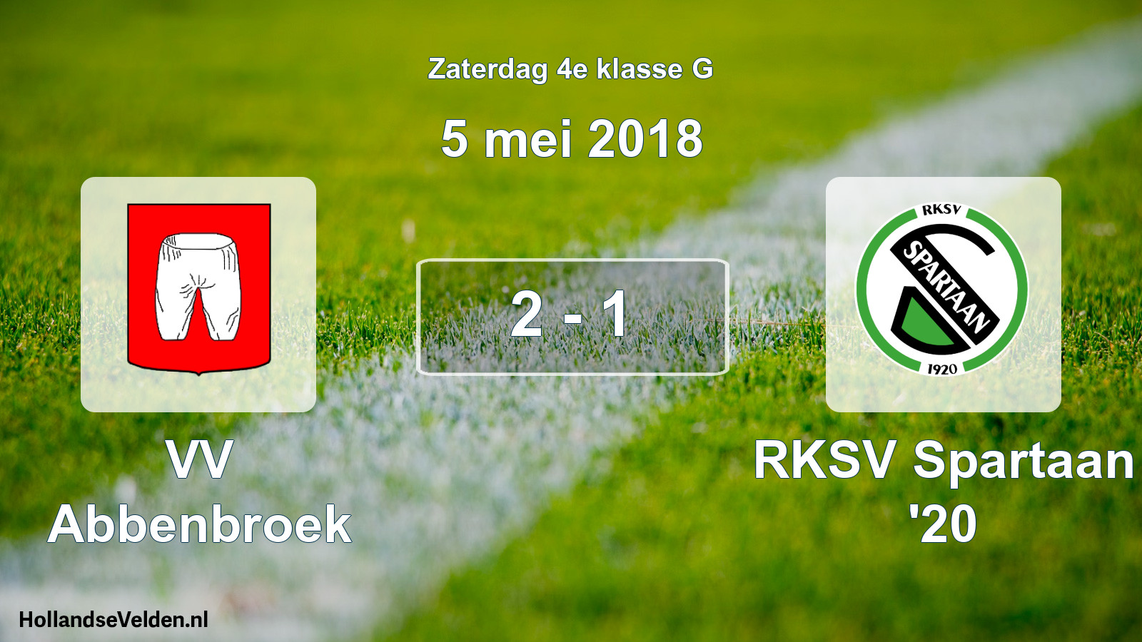 Total number of matches played: VV Abbenbroek - RKSV Spartaan '20 2 - 1 (5 May 2018)