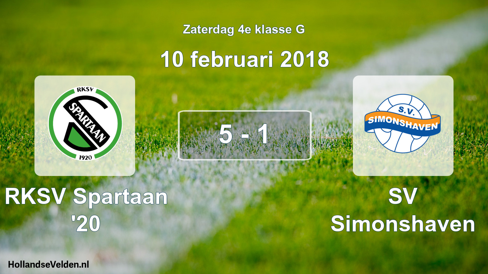 Total number of matches played: RKSV Spartaan '20 - SV Simonshaven 5 - 1 (10 February 2018)