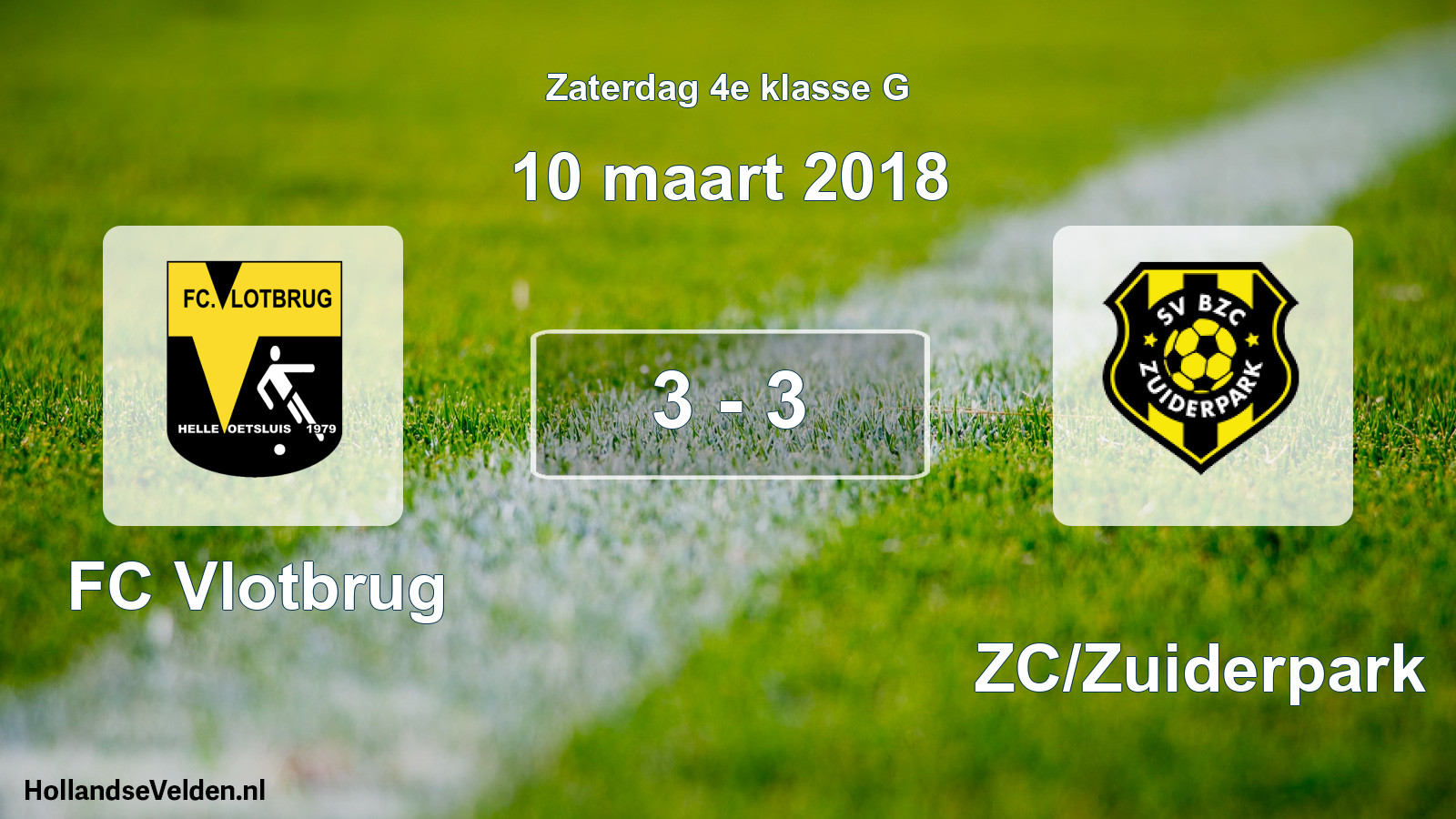Total number of matches played: FC Vlotbrug - BZC/Zuiderpark 3 - 3 (10 March 2018)