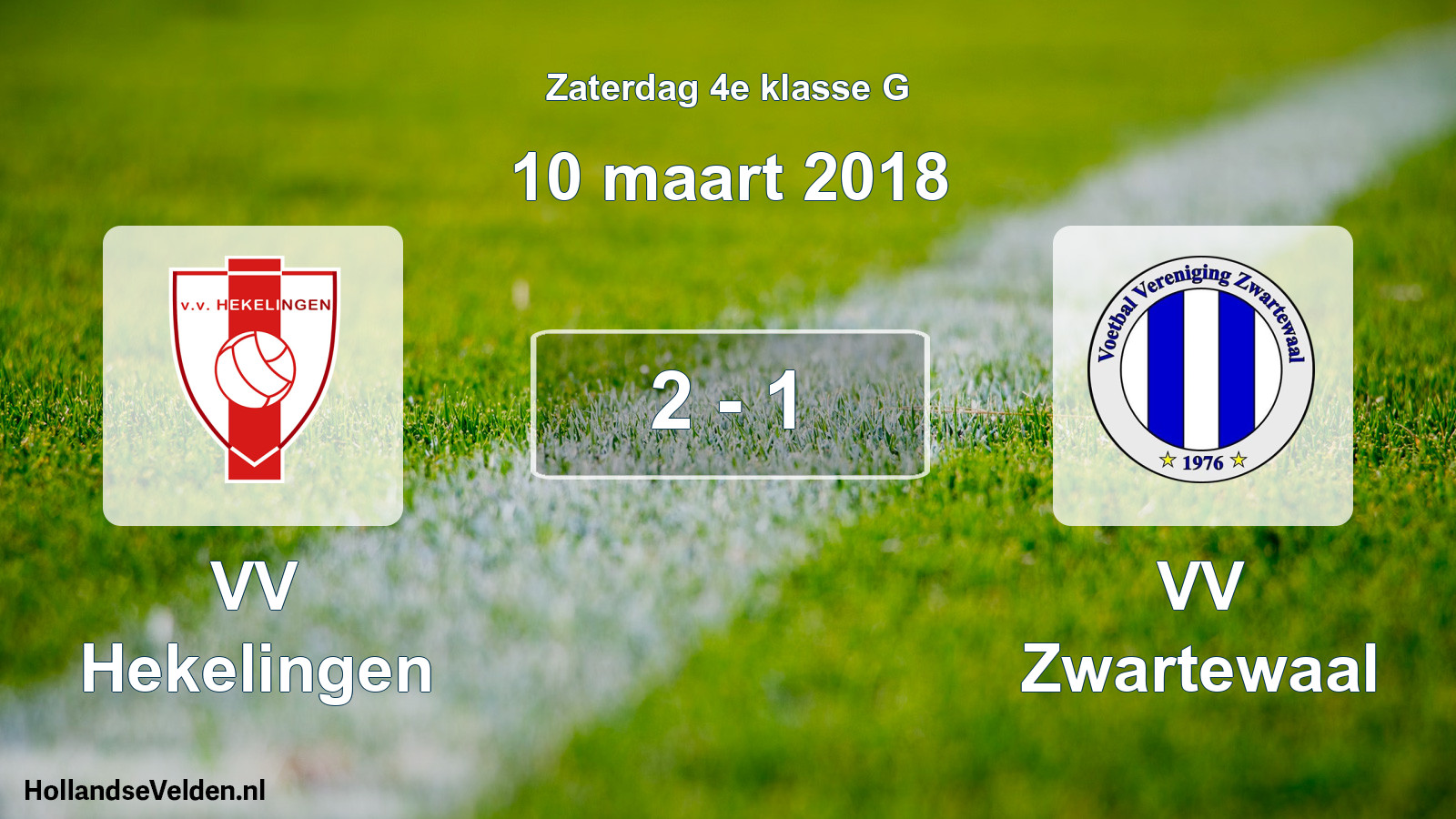 Total number of matches played: VV Hekelingen - VV Zwartewaal 2 - 1 (10 March 2018)