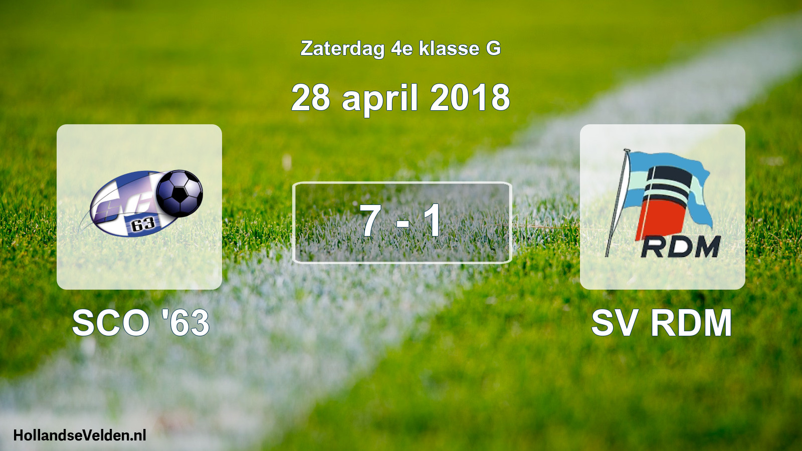 Total number of matches played: SCO '63 - SV RDM 7 - 1 (28 April 2018)
