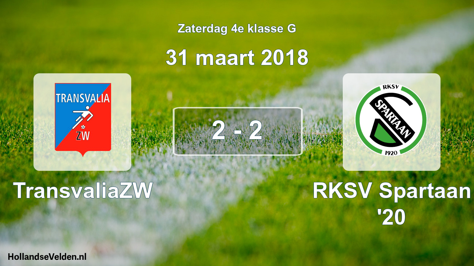 Total number of matches played: TransvaliaZW - RKSV Spartaan '20 2 - 2 (31 March 2018)