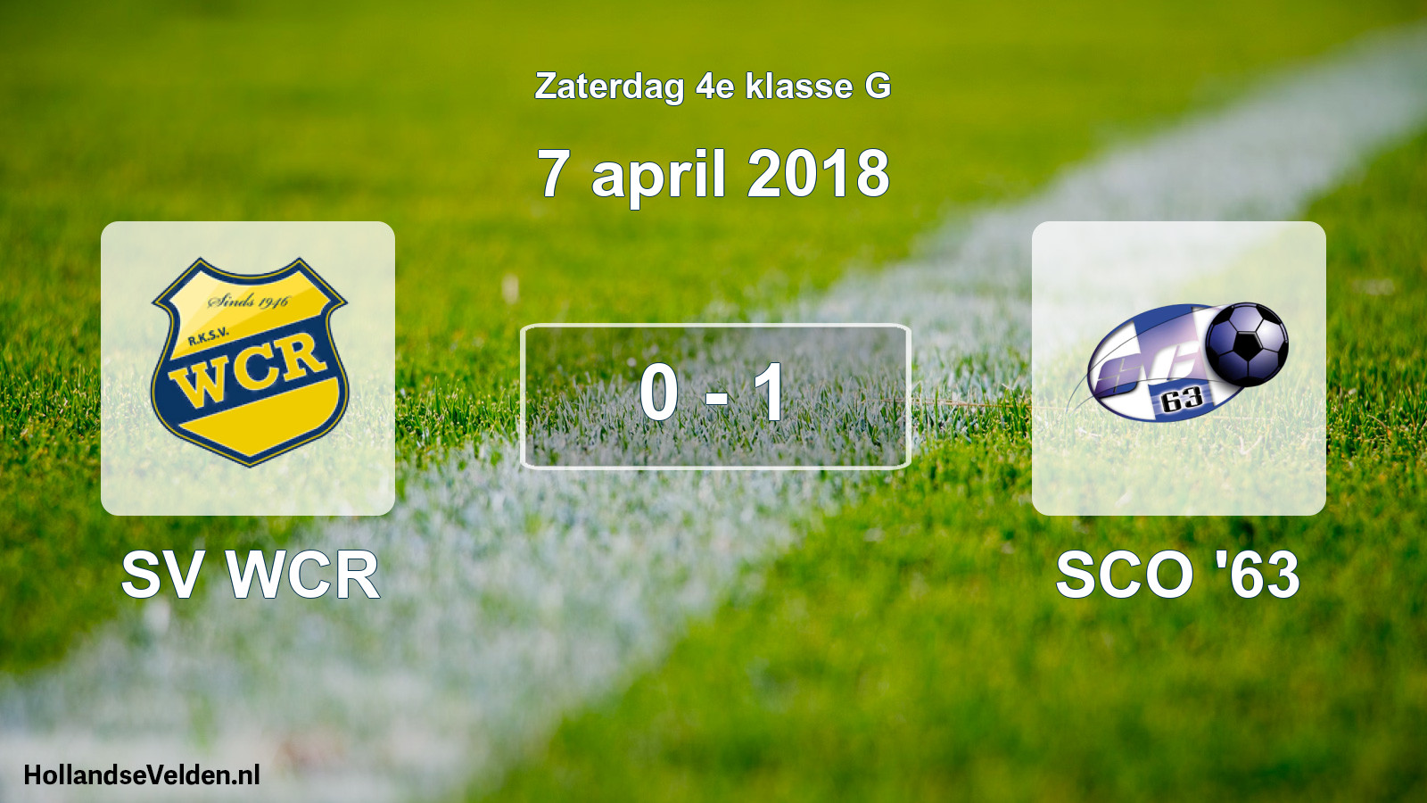 Total number of matches played: SV WCR - SCO '63 0 - 1 (7 April 2018)