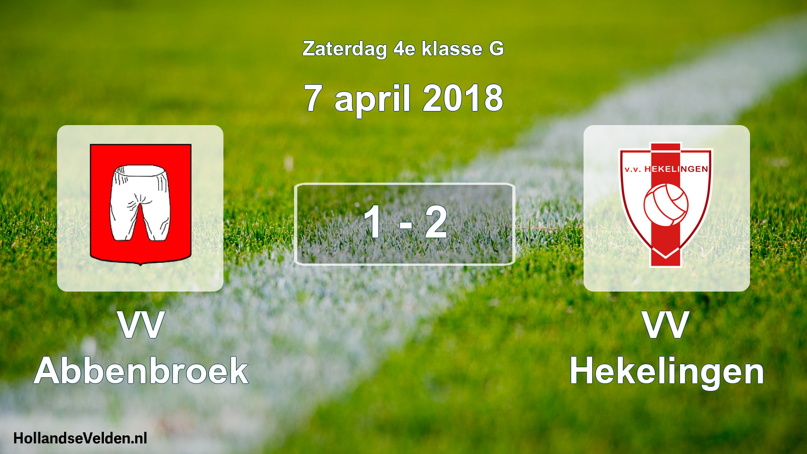 Total number of matches played: VV Abbenbroek - VV Hekelingen 1 - 2 (7 April 2018)