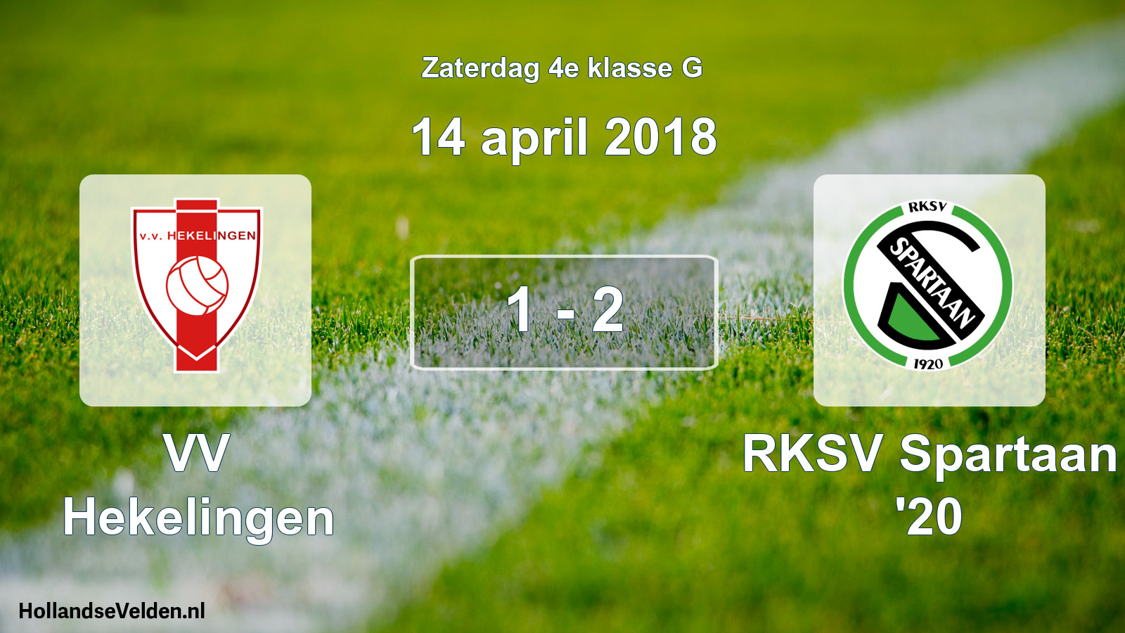 Total number of matches played: VV Hekelingen - RKSV Spartaan '20 1 - 2 (14 April 2018)