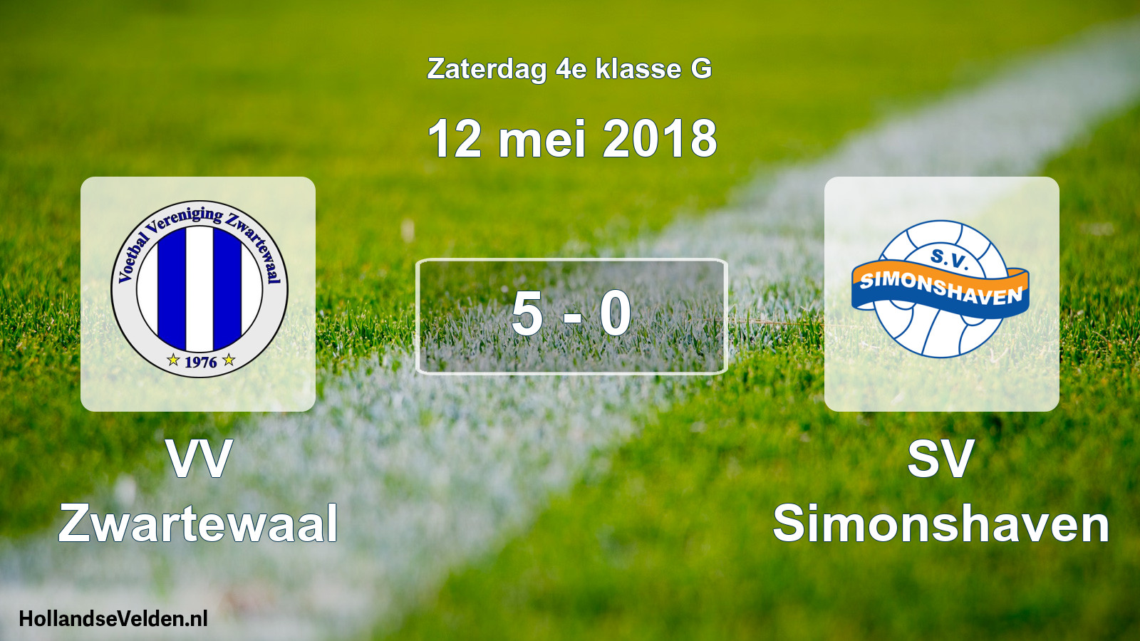 Total number of matches played: VV Zwartewaal - SV Simonshaven 5 - 0 (12 May 2018)