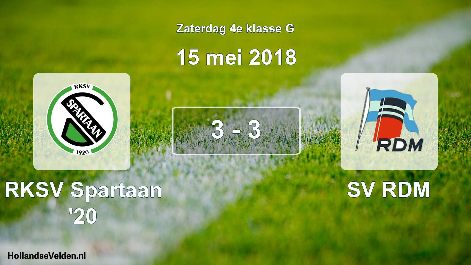 Total number of matches played: RKSV Spartaan '20 - SV RDM 3 - 3 (15 May 2018)