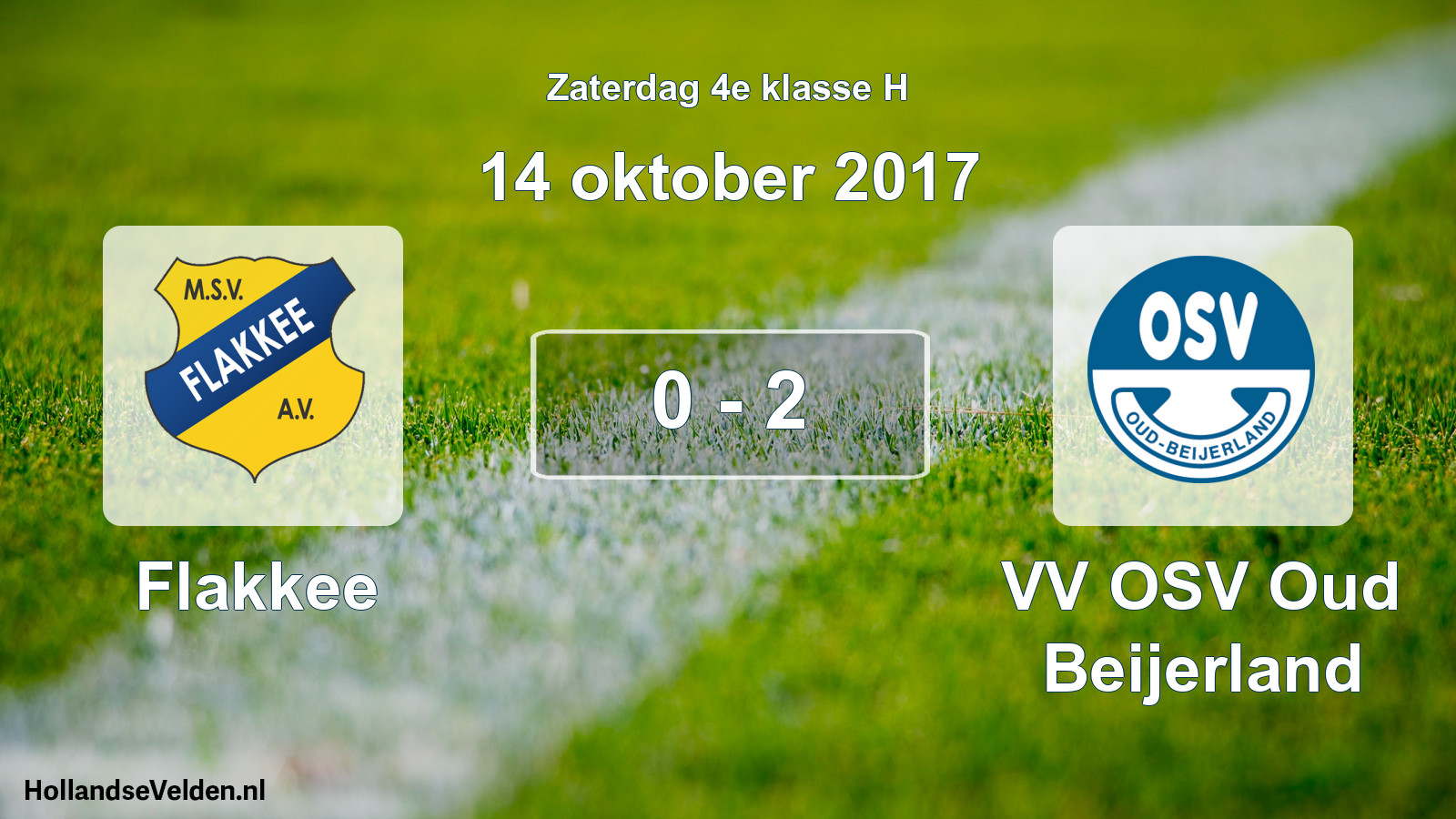 Total number of matches played: Flakkee - VV OSV Oud Beijerland 0 - 2 (14 October 2017)