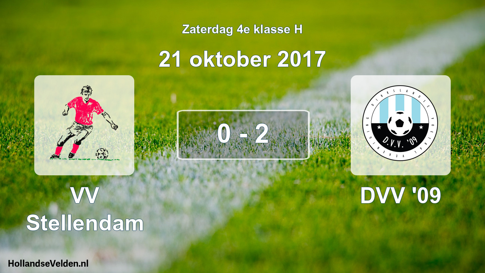 Total number of matches played: VV Stellendam - DVV '09 0 - 2 (21 October 2017)