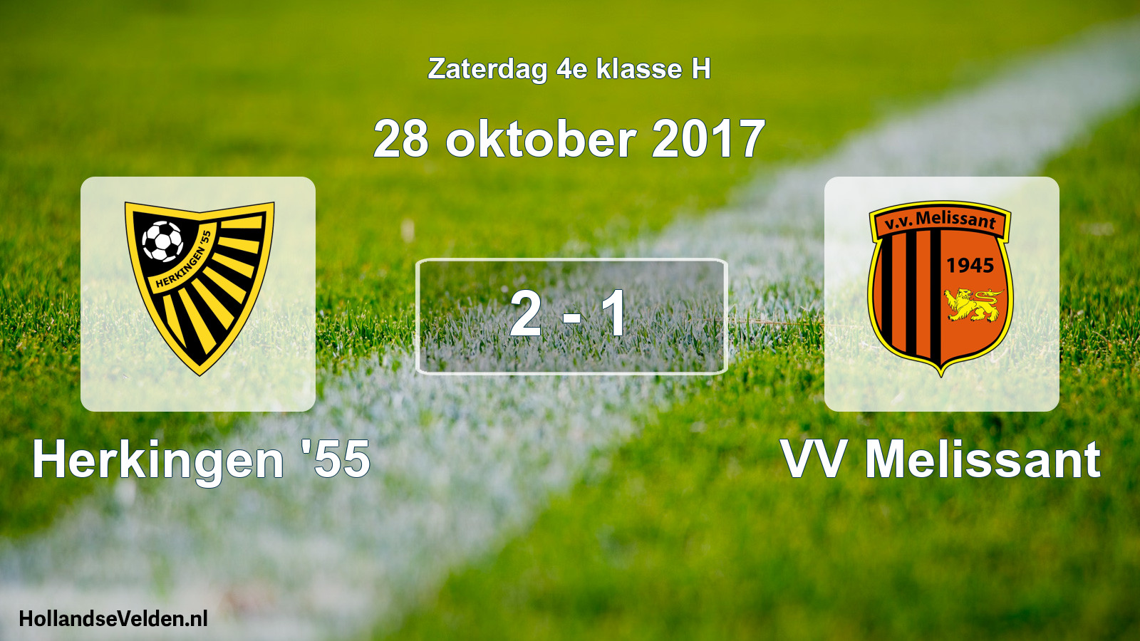 Total number of matches played: Herkingen '55 - VV Melissant 2 - 1 (28 October 2017)