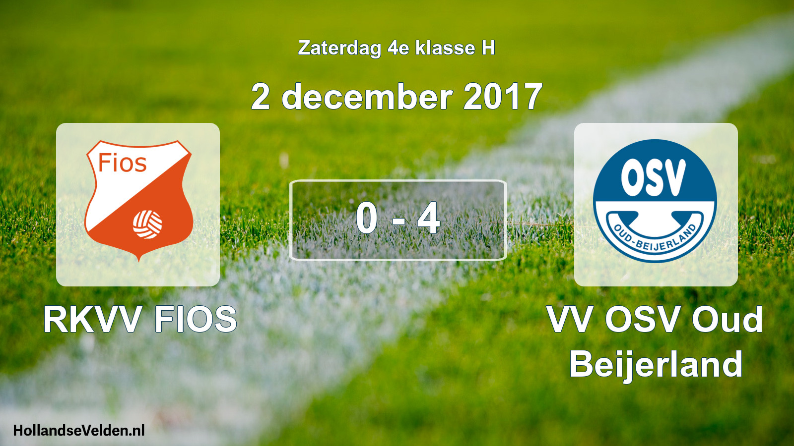 Total number of matches played: RKVV FIOS - VV OSV Oud Beijerland 0 - 4 (2 December 2017)