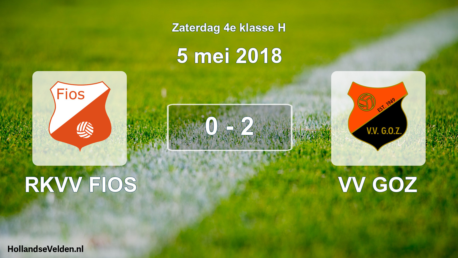 Total number of matches played: RKVV FIOS - VV GOZ 0 - 2 (5 May 2018)