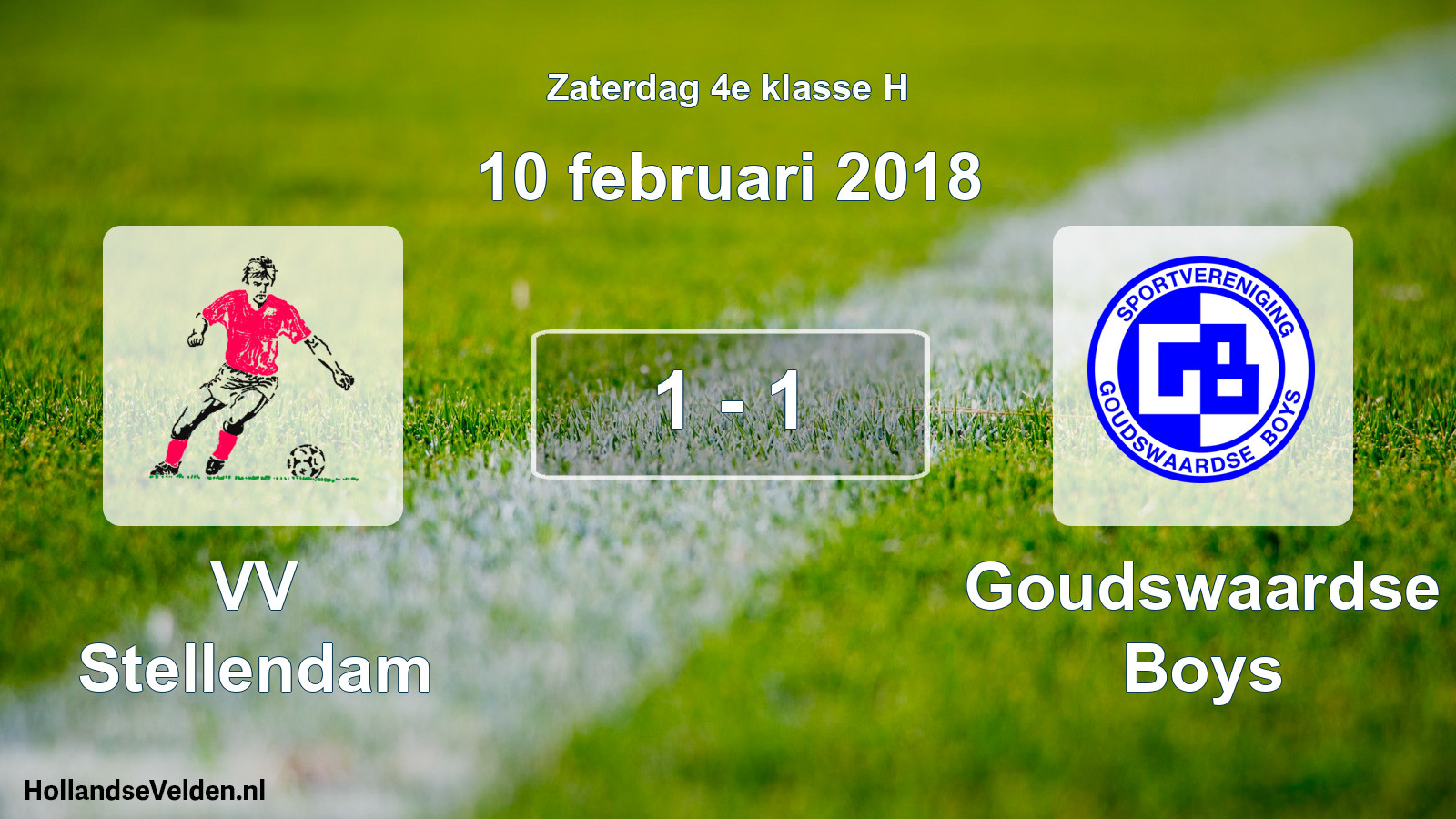 Total number of matches played: VV Stellendam - Goudswaardse Boys 1 - 1 (10 February 2018)