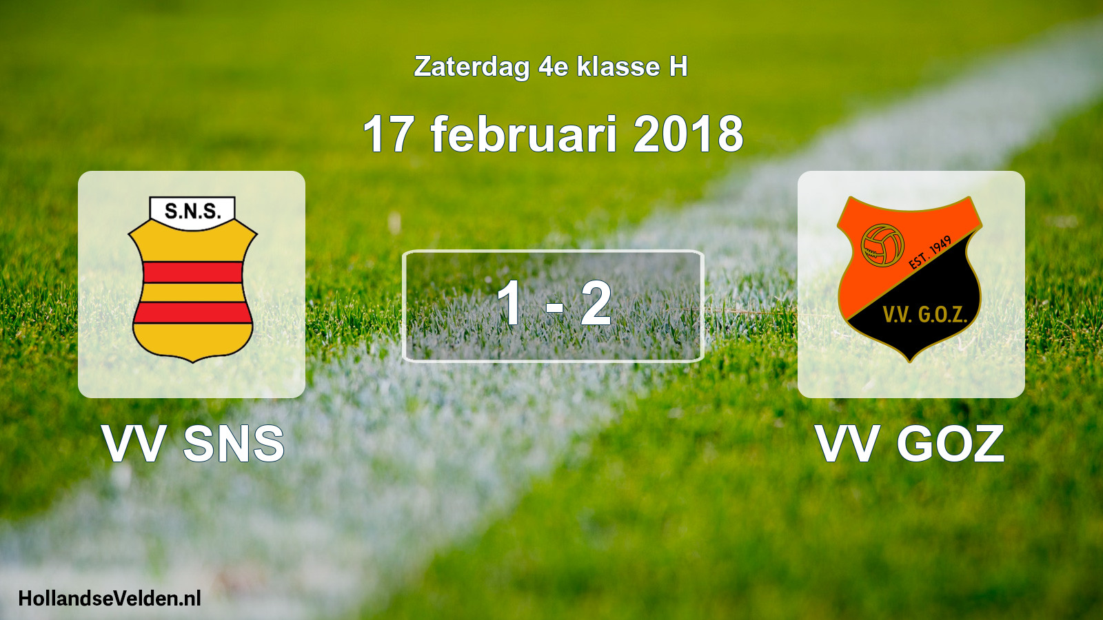 Total number of matches played: VV SNS - VV GOZ 1 - 2 (17 February 2018)