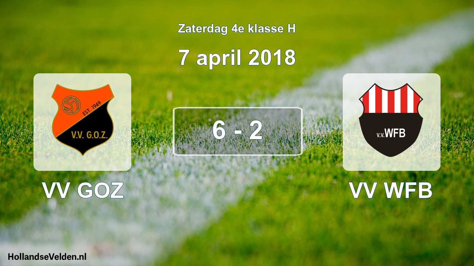 Total number of matches played: VV GOZ - VV WFB 6 - 2 (7 April 2018)
