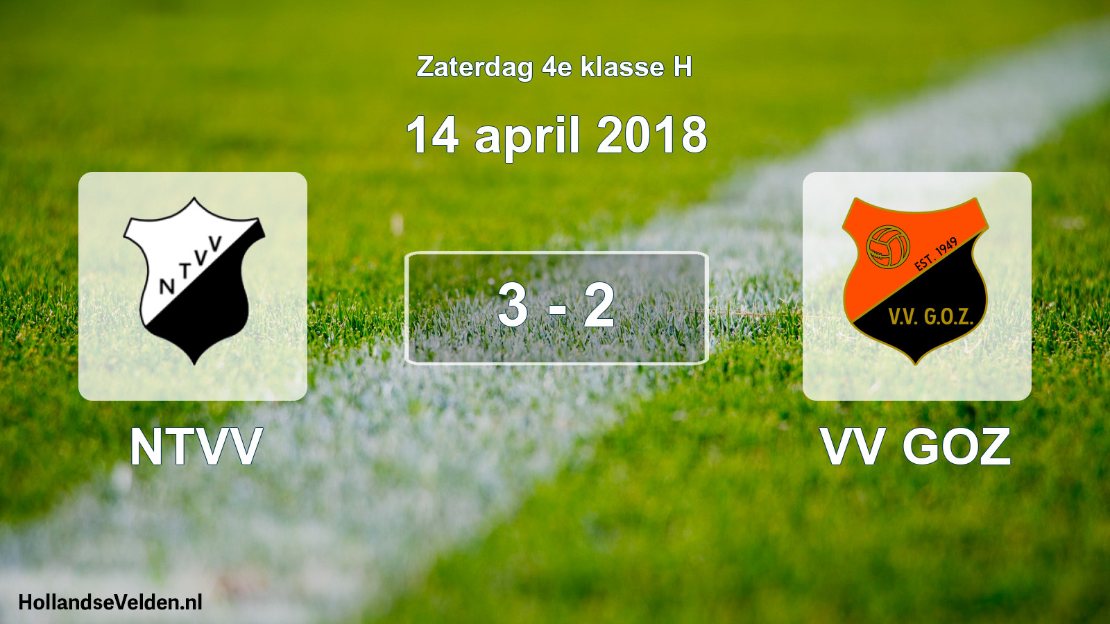 Total number of matches played: NTVV - VV GOZ 3 - 2 (14 April 2018)