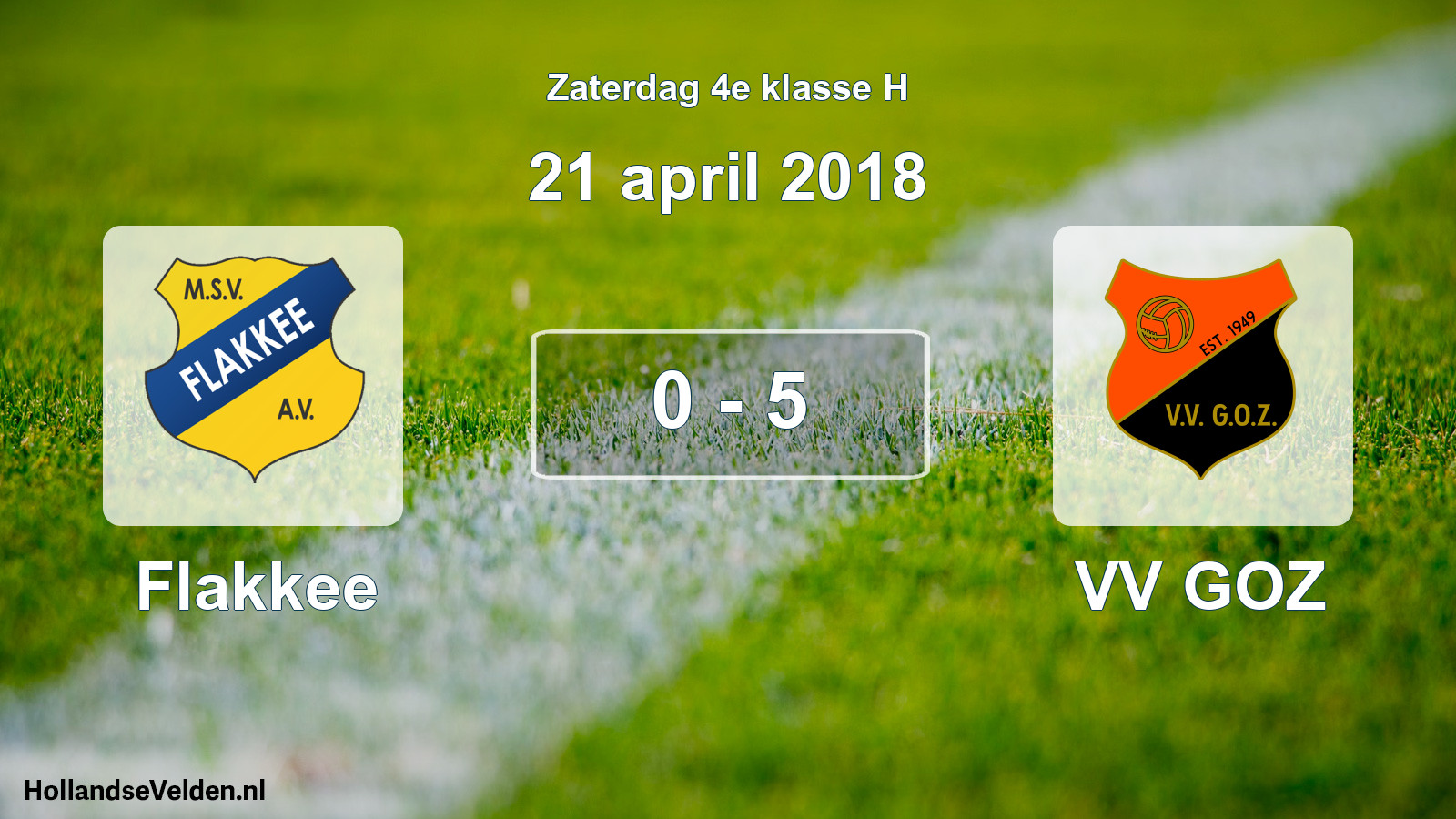Total number of matches played: Flakkee - VV GOZ 0 - 5 (21 April 2018)