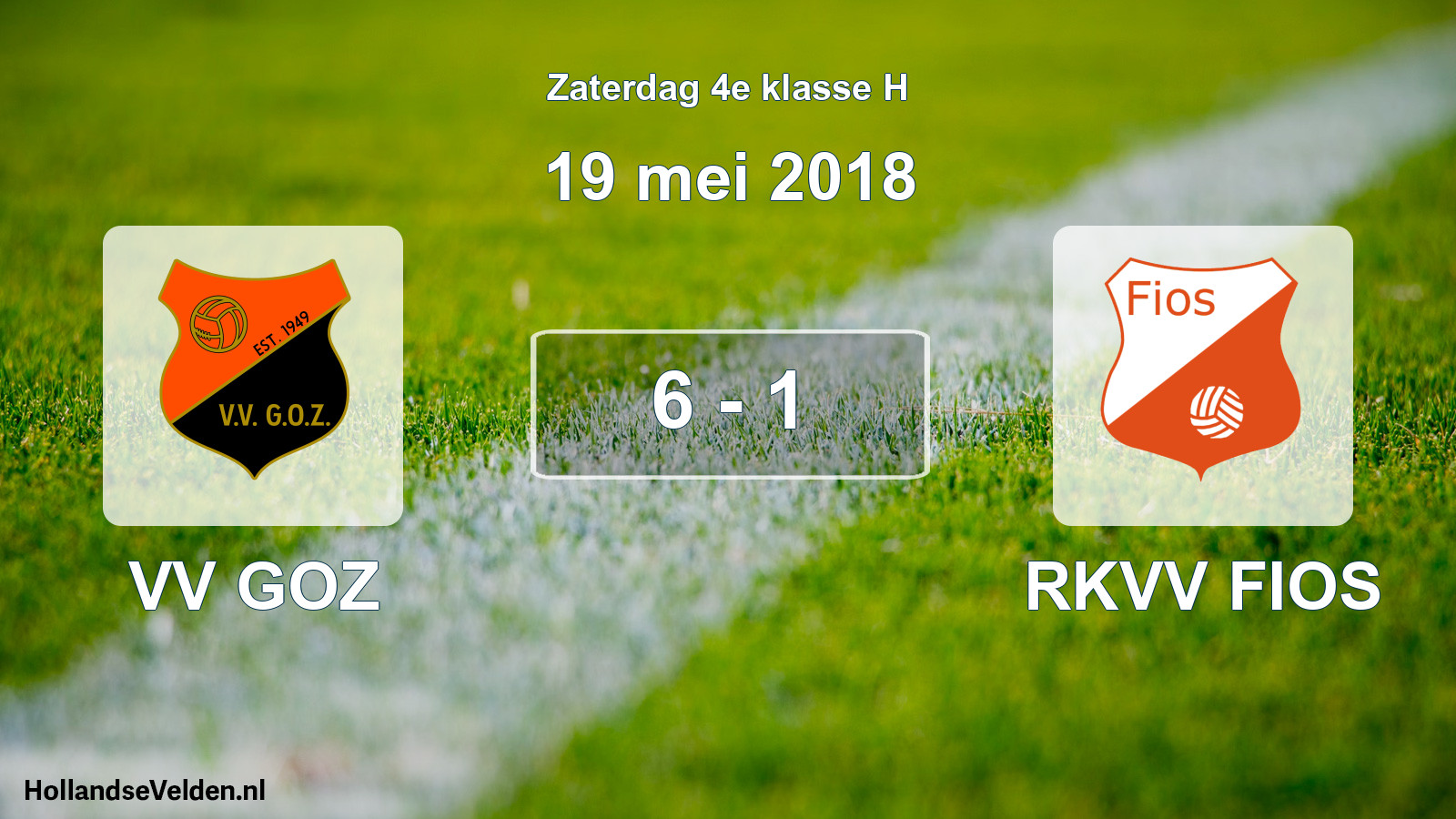Total number of matches played: VV GOZ - RKVV FIOS 6 - 1 (19 May 2018)