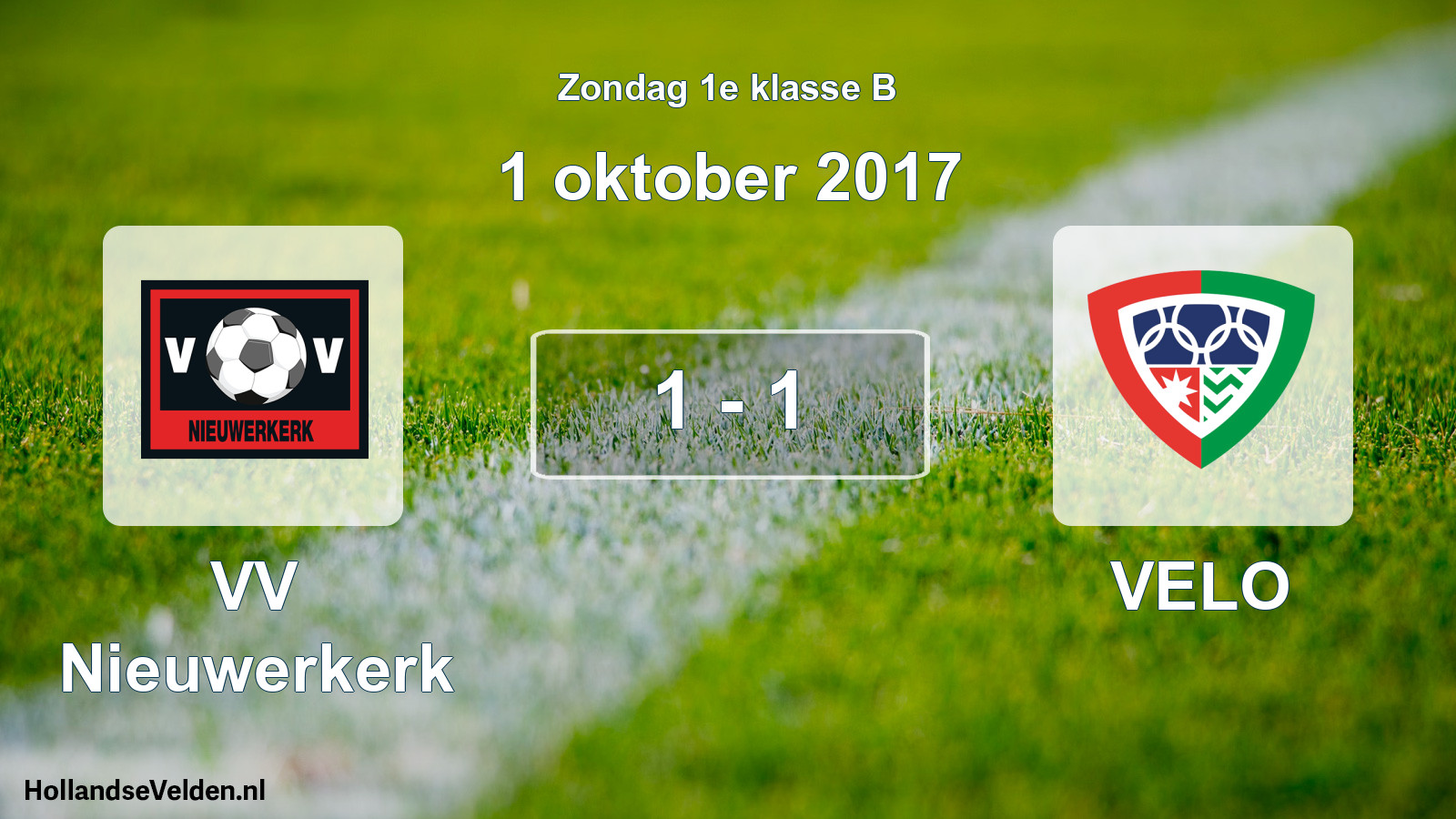 Total number of matches played: VV Nieuwerkerk - VELO 1 - 1 (1 October 2017)