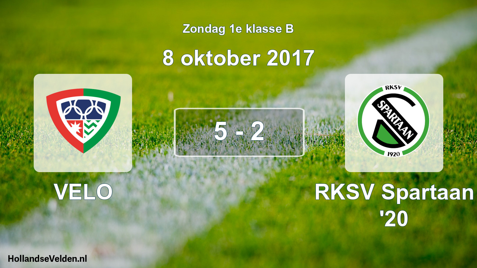 Total number of matches played: VELO - RKSV Spartaan '20 5 - 2 (8 October 2017)