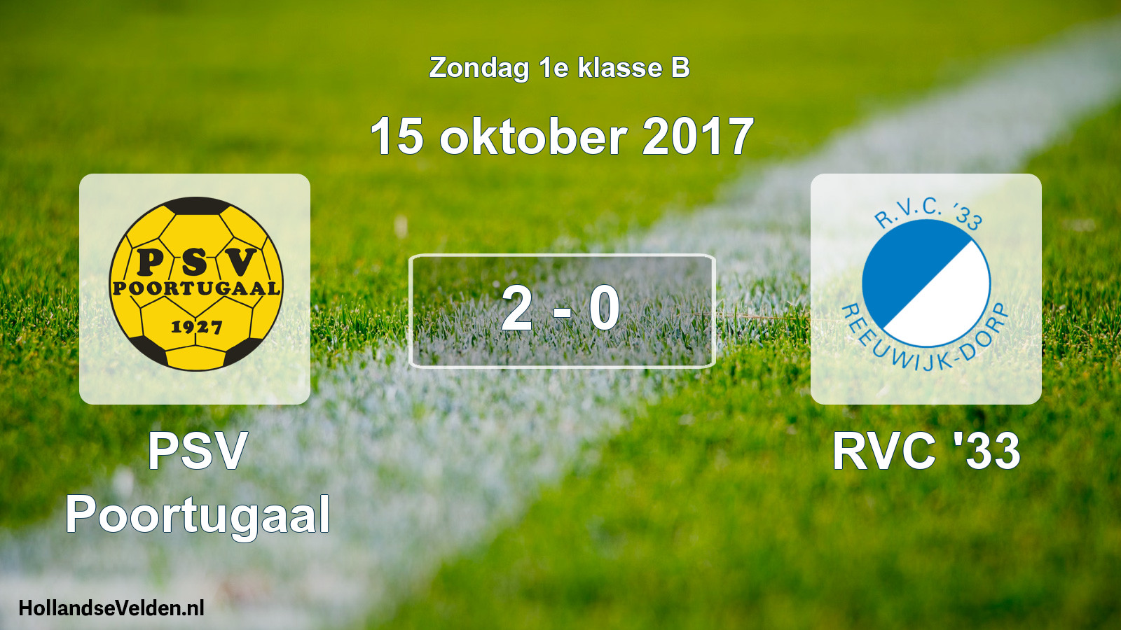 Total number of matches played: PSV Poortugaal - RVC '33 2 - 0 (15 October 2017)
