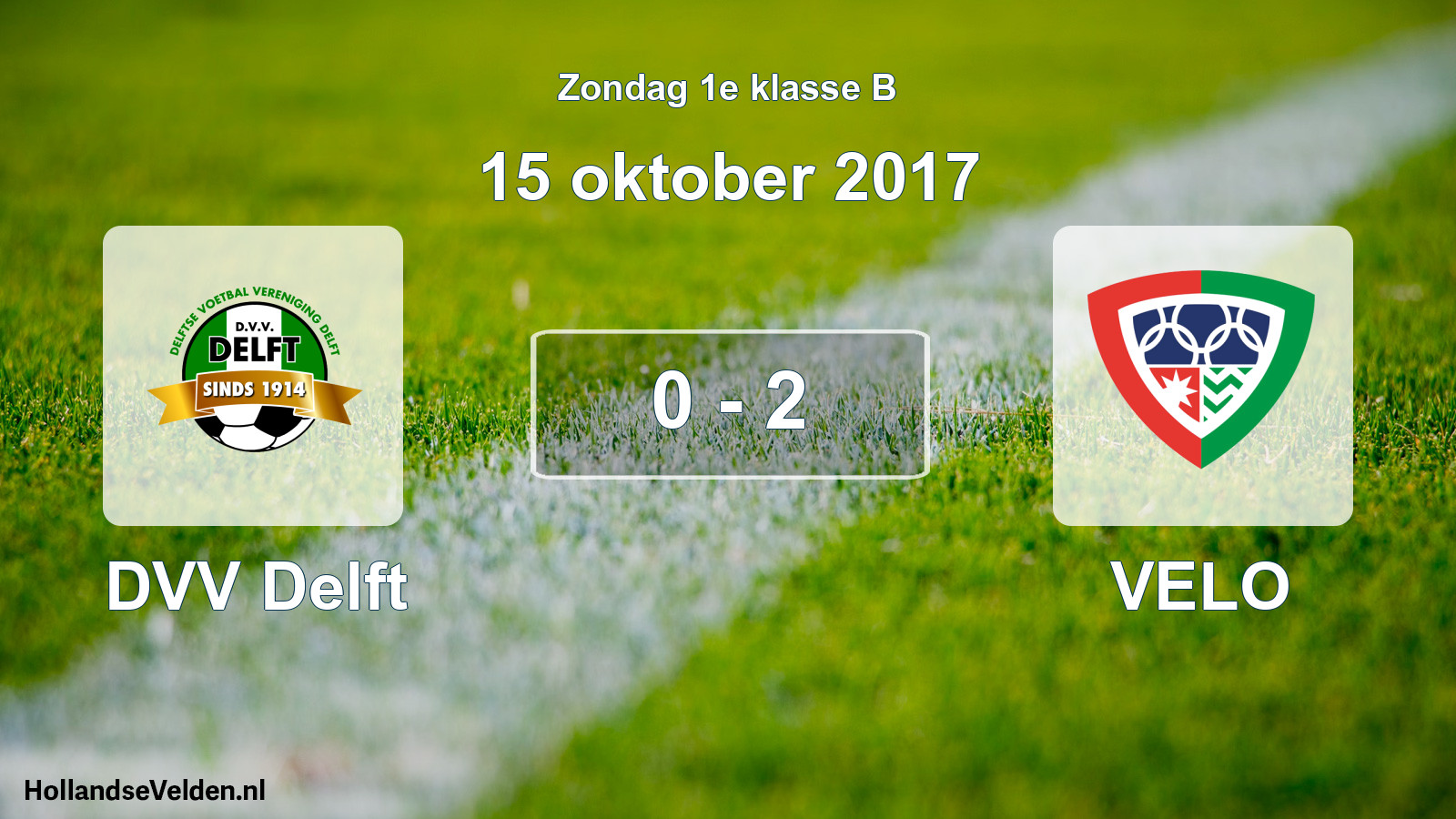 Total number of matches played: DVV Delft - VELO 0 - 2 (15 October 2017)