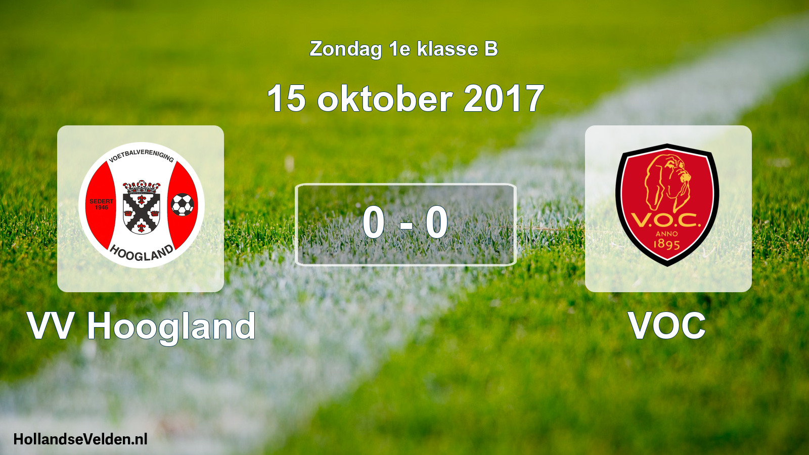 Total number of matches played: VV Hoogland - VOC 0 - 0 (15 October 2017)