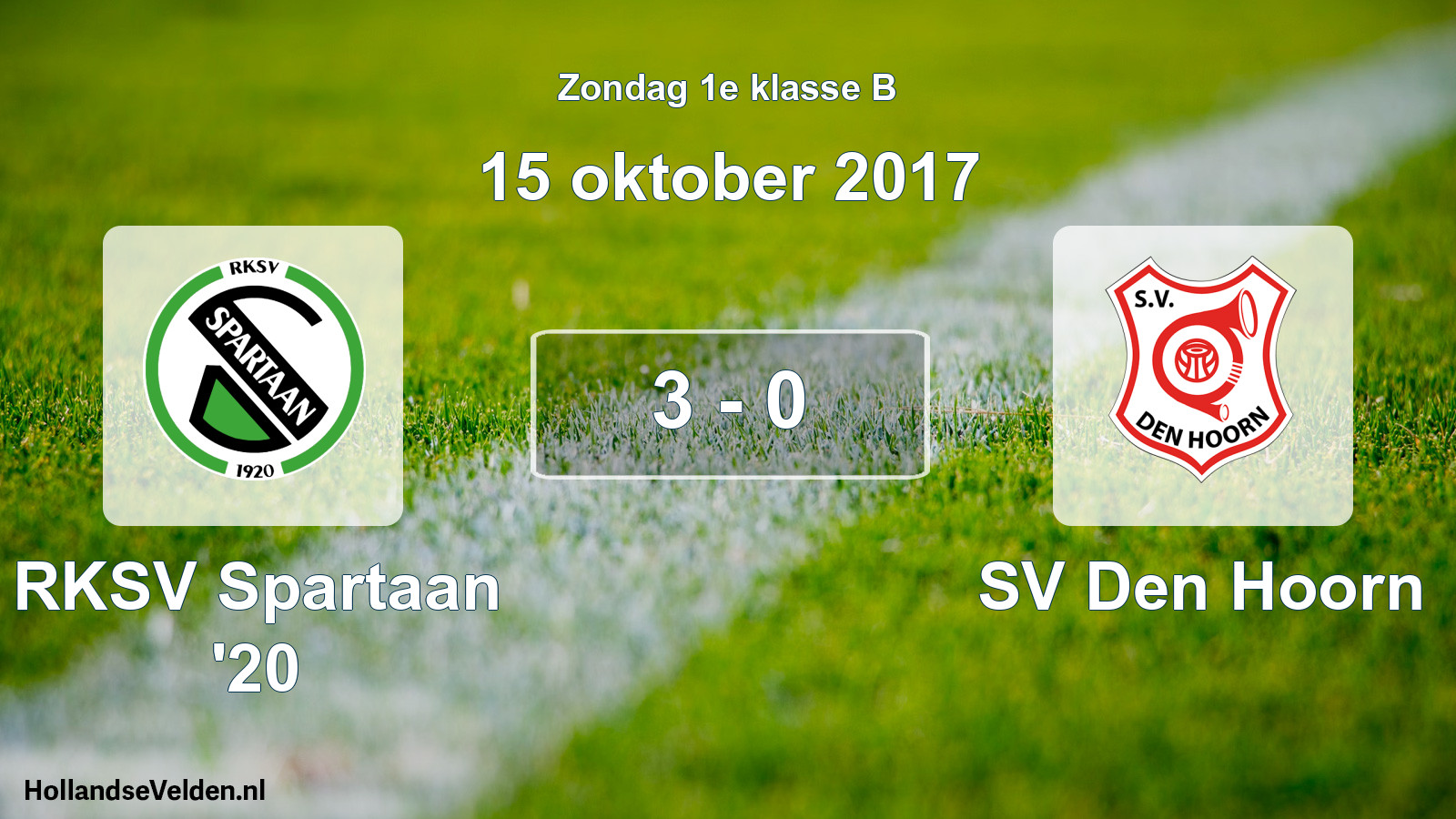 Total number of matches played: RKSV Spartaan '20 - SV Den Hoorn 3 - 0 (15 October 2017)