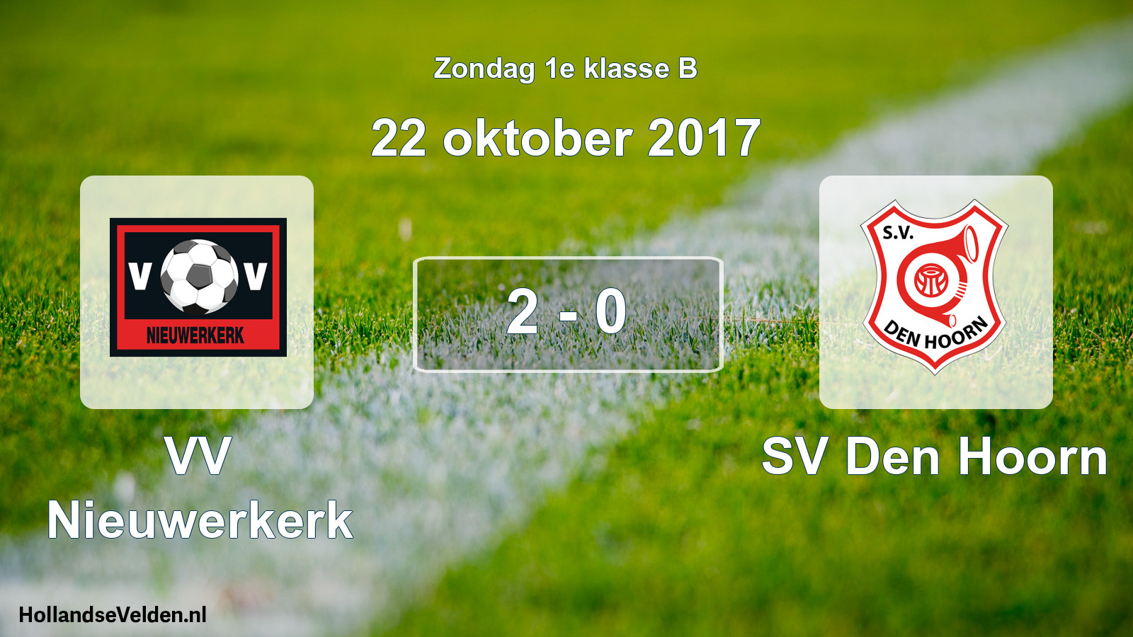 Total number of matches played: VV Nieuwerkerk - SV Den Hoorn 2 - 0 (22 October 2017)