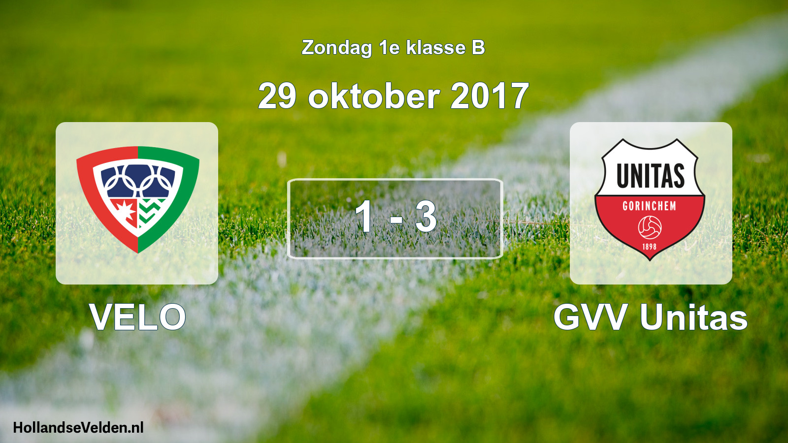Total number of matches played: VELO - GVV Unitas 1 - 3 (29 October 2017)
