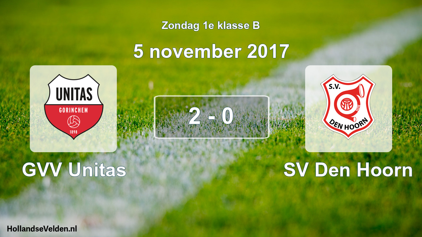 Total number of matches played: GVV Unitas - SV Den Hoorn 2 - 0 (5 November 2017)