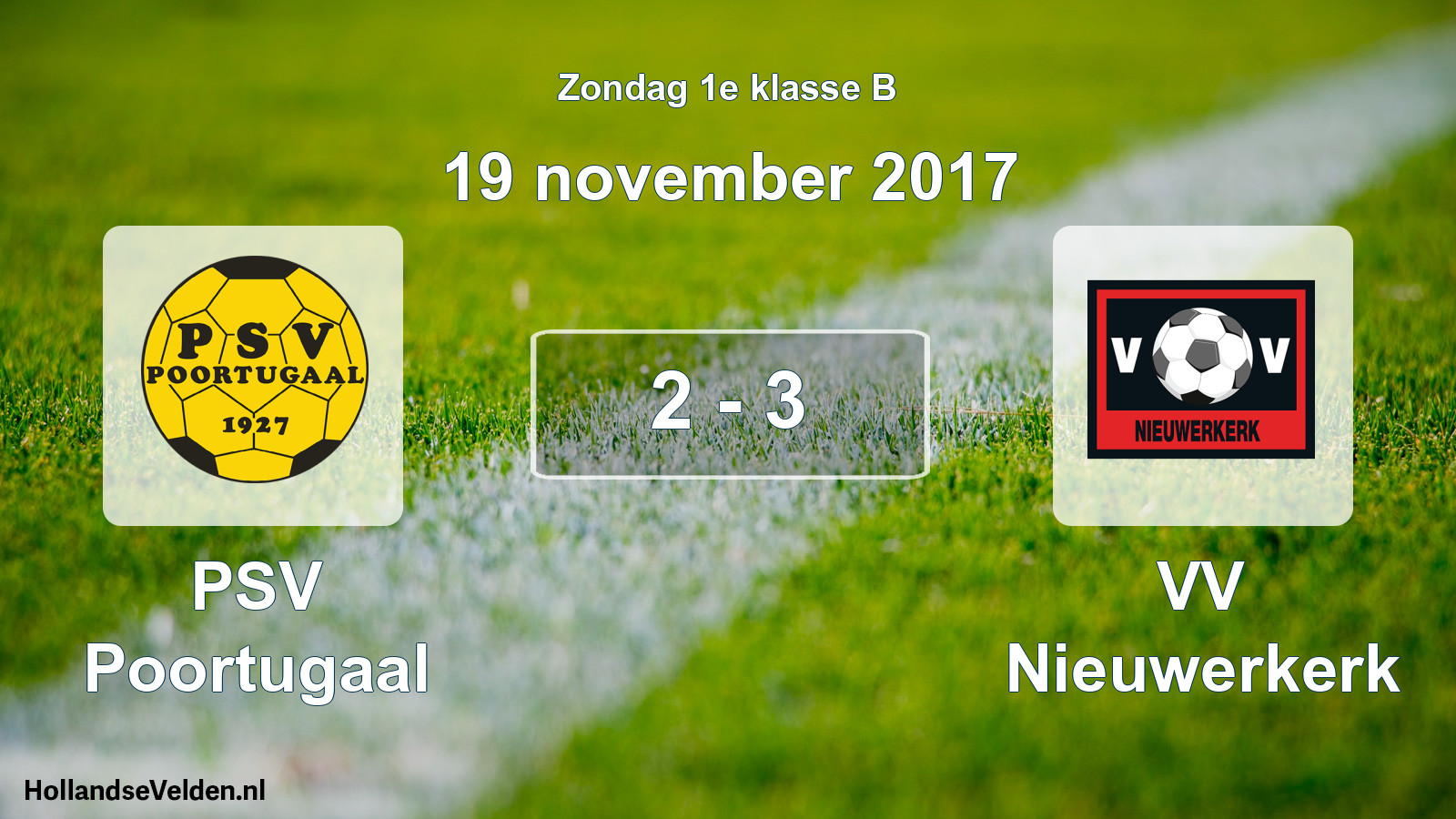 Total number of matches played: PSV Poortugaal - VV Nieuwerkerk 2 - 3 (19 November 2017)