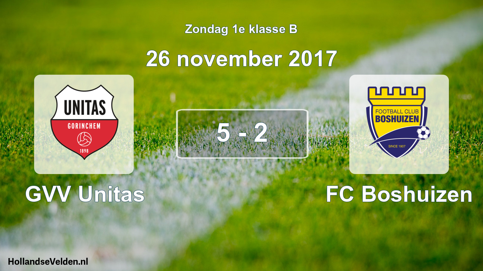 Total number of matches played: GVV Unitas - FC Boshuizen 5 - 2 (26 November 2017)