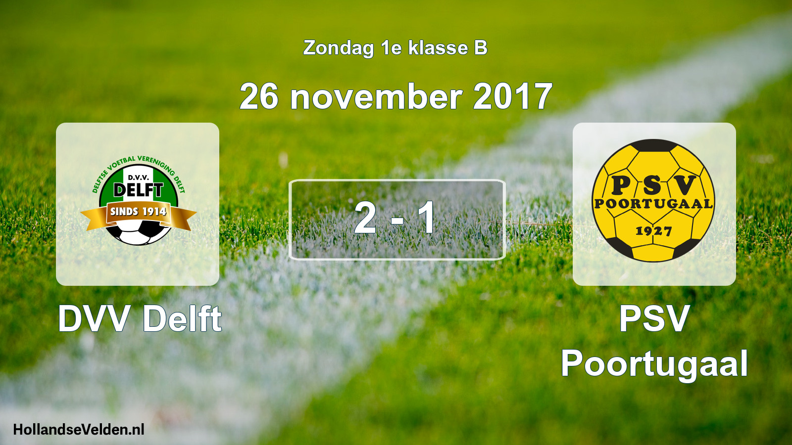 Total number of matches played: DVV Delft - PSV Poortugaal 2 - 1 (26 November 2017)