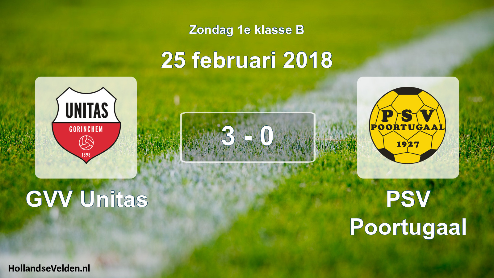 Total number of matches played: GVV Unitas - PSV Poortugaal 3 - 0 (25 February 2018)