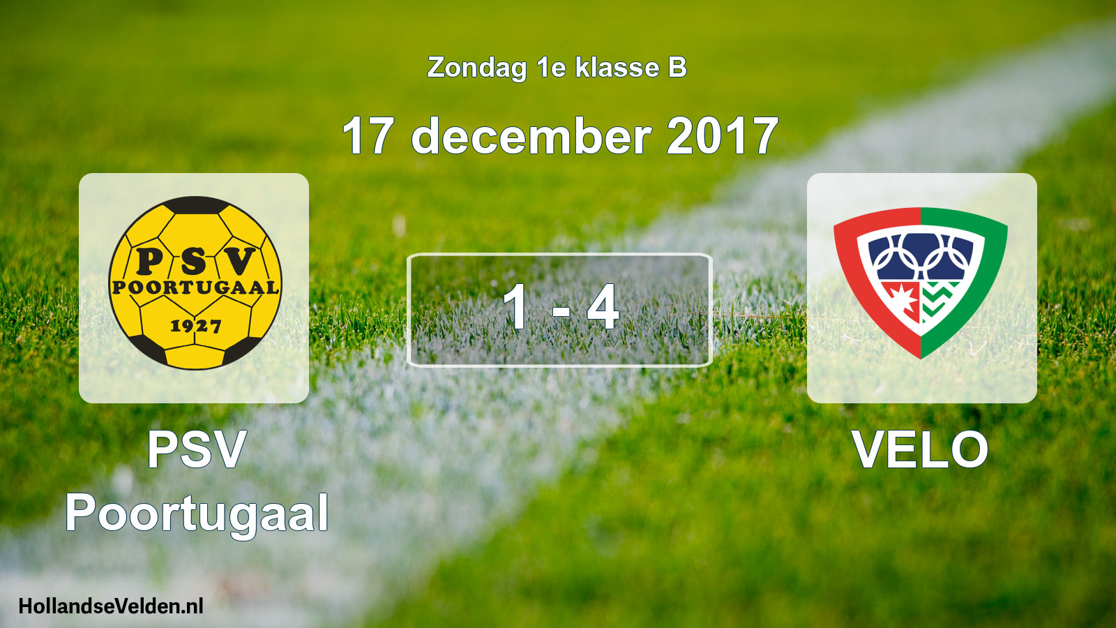 Total number of matches played: PSV Poortugaal - VELO 1 - 4 (17 December 2017)