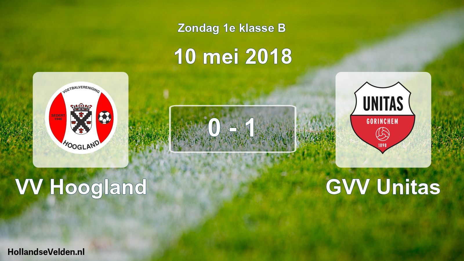 Total number of matches played: VV Hoogland - GVV Unitas 0 - 1 (10 May 2018)