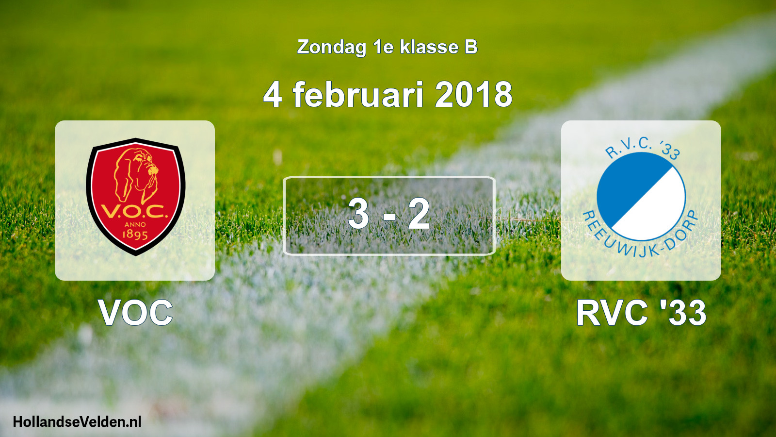 Total number of matches played: VOC - RVC '33 3 - 2 (4 February 2018)