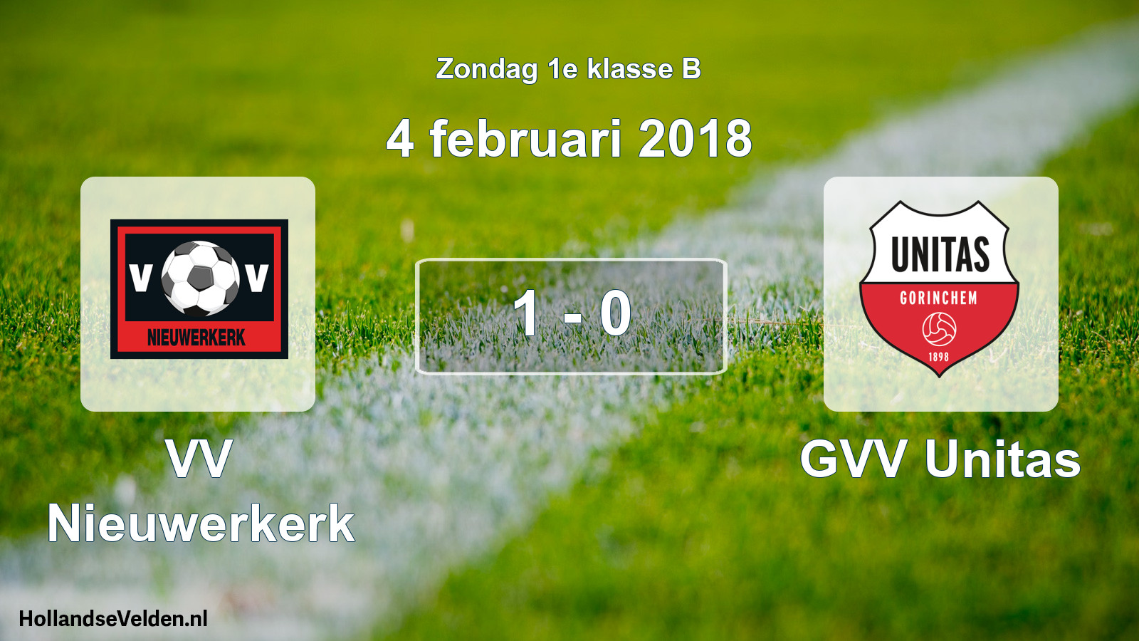 Total number of matches played: VV Nieuwerkerk - GVV Unitas 1 - 0 (4 February 2018)