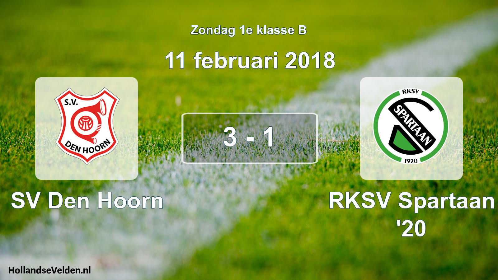 Total number of matches played: SV Den Hoorn - RKSV Spartaan '20 3 - 1 (11 February 2018)