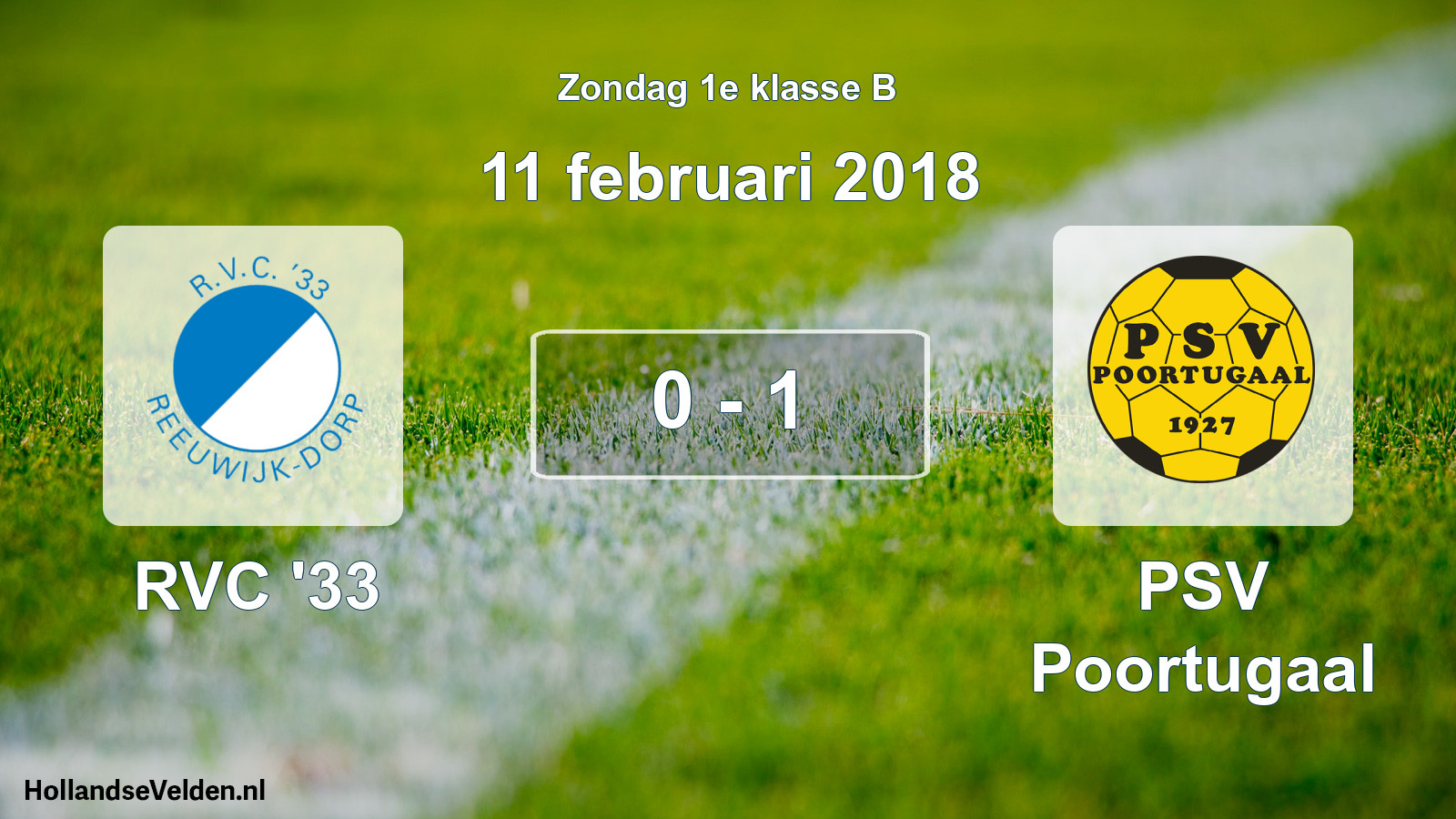 Total number of matches played: RVC '33 - PSV Poortugaal 0 - 1 (11 February 2018)