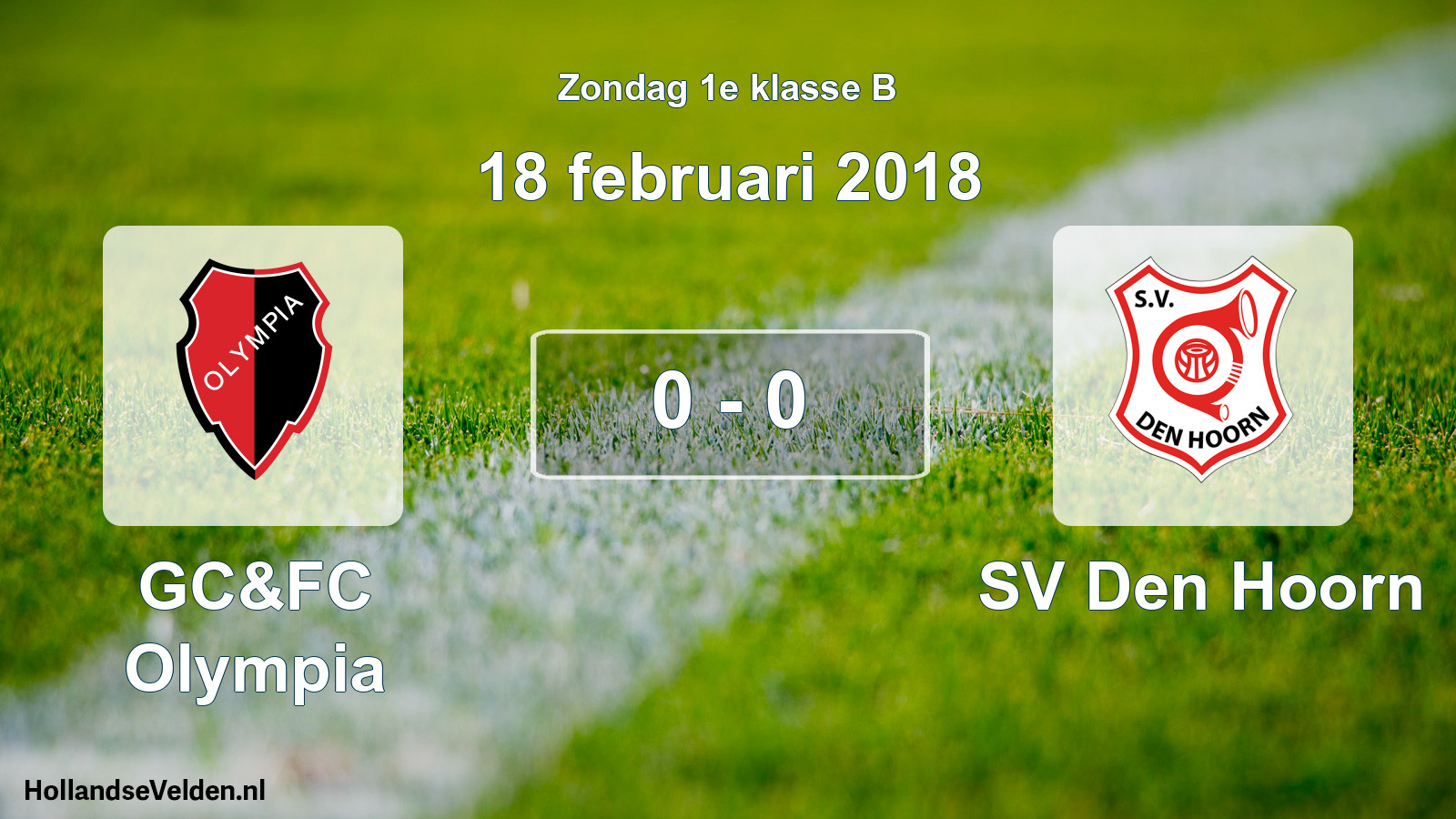 Total number of matches played: GC&FC Olympia - SV Den Hoorn 0 - 0 (18 February 2018)