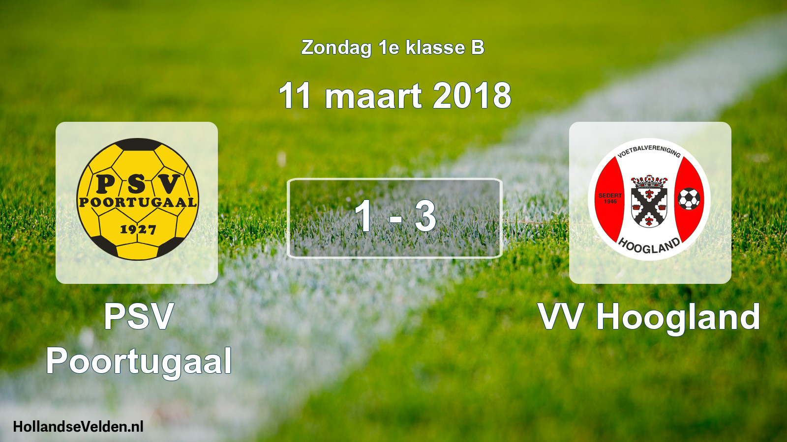 Total number of matches played: PSV Poortugaal - VV Hoogland 1 - 3 (11 March 2018)