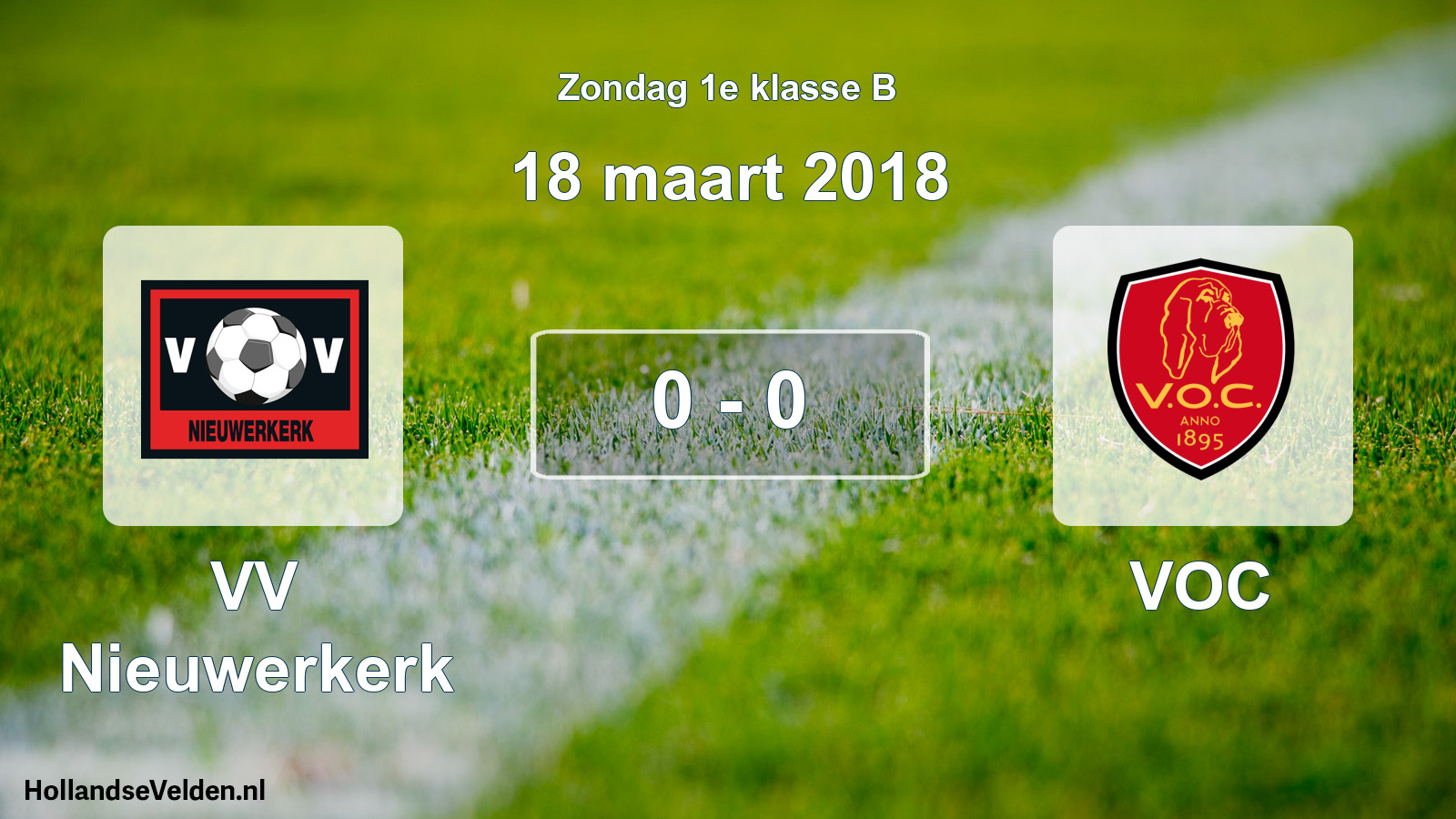 Total number of matches played: VV Nieuwerkerk - VOC 0 - 0 (18 March 2018)