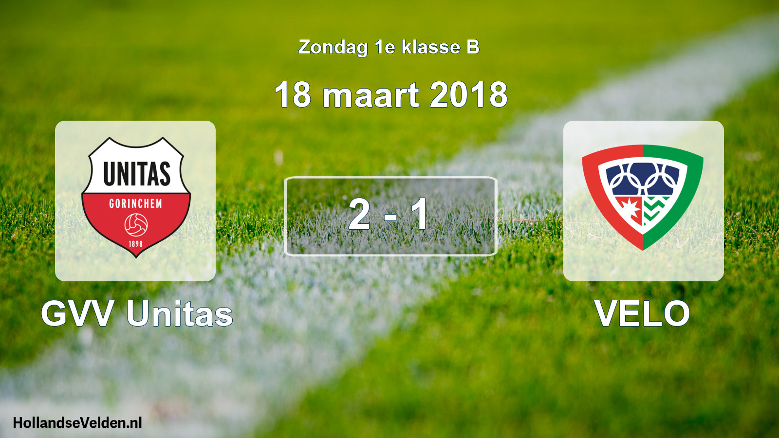 Total number of matches played: GVV Unitas - VELO 2 - 1 (18 March 2018)